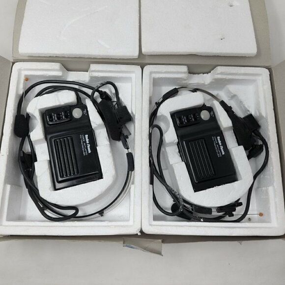 VINTAGE RADIO SHACK HANDS FREE WALKIE TALKIE HEADSET TRC-506 SET OF 2 TESTED - Picture 3 of 9